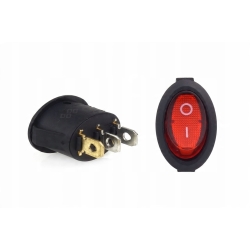 Włącznik przełącznik podświetlany owalny AMIO-02461 12V 230V