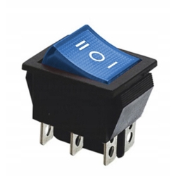 Przełącznik RS203-6C3B 15A 250V podwójny ON-OFF-ON niebieski
