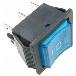 Przełącznik RS203-6C3B 15A 250V podwójny ON-OFF-ON niebieski