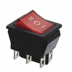 Przełącznik RS203-6C3B 15A 250V podwójny ON-OFF-ON czerwony