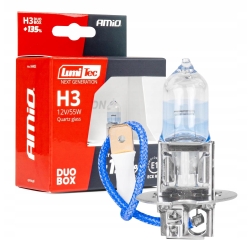Żarówki halogenowe H3 12V 55W LumiTec NEXT GENERATION +135% DUO AMIO-04403