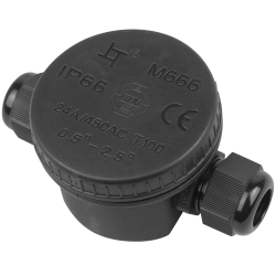 Puszka okrągła instalacyjna IP66 + złącze 3 torowe 55 x 45 x 40 mm LXZE50