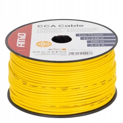 Przewód elektryczny jednożyłowy żółty CCA 1x0.75mm2 100m 3.75A 12/230V