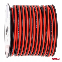 Przewód głośnikowy dwużyłowy CCA 2x2.5mm2 50m 12.5A AMIO-04460