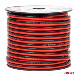 Przewód głośnikowy dwużyłowy CCA 2x2.5mm2 50m 12.5A AMIO-04460
