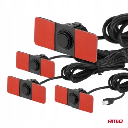 Zestaw czujników parkowania cofania LED 4 sensory czarne wewnętrzne 16,5 mm