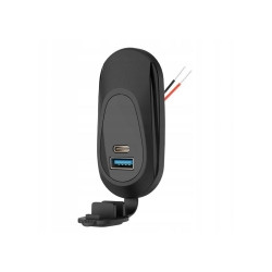 LXG559 Ładowarka montażowa USB-A + USB-C do jachtu łodzi samochodu 12V 24V