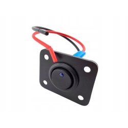 Przełącznik ON-OFF 12V niebieski + ramka aluminiowa 42x35mm - zestaw