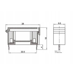 Gniazdo bezpiecznika szklanego 5x20mm -BLX-A-FUSE oprawa uchwyt