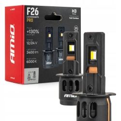 Żarówki samochodowe LED H3 F26 PRO LIMITED +130% FULL CANBUS 12V 24V AMIO