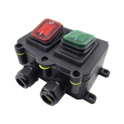 Przełącznik 2x KCD4 16A 250V podwójny ON-OFF IP65 w puszce hermetycznej