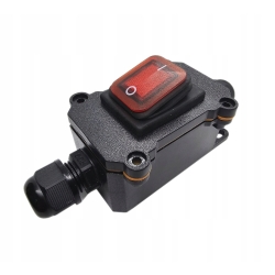 Przełącznik KCD4-R 16A 250V ON-OFF IP65 czerwony w obudowie hermetycznej