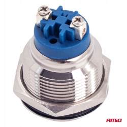 Włącznik przełącznik płaski okrągły stalowy ON/OFF 19mm 5A 12V 230V AMIO