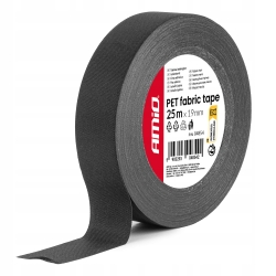Taśma izolacyjna PET tkaninowa parciana gładka 25m x 19mm x 0.14mm AMIO