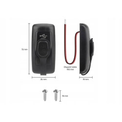 ŁADOWARKA DO ZABUDOWY CAR TRIPLE 12-24V 2xUSB-A QC 3.0 +TYPE-C PD 3,0