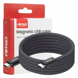 Kabel USB magnetyczny USB-C – USB-C 60W 100cm AMIO-04840