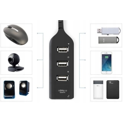 HUB USB 2.0 Rozdzielacz na 4 porty USB 480 Mb/s (IN415)