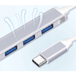 Rozdzielacz USB-C na 4x USB-A adapter, rozgałęźnik typ C 4w1 (IN416)