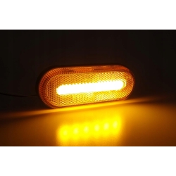 Lampa lampka obrysowa LED OM-01-O owalna pomarańczowa AMIO-02374
