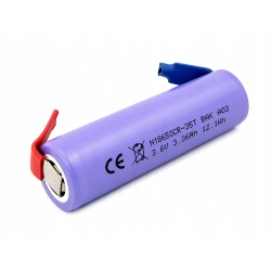 Akumulator Li-Ion 18650 3.6V 3360mAh (z blaszkami do lutowania) BAK