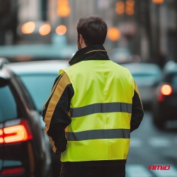 Kamizelka odblaskowa ostrzegawcza AMIO 03934 XL żółta CE EN ISO 20471