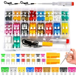 ZESTAW BEZPIECZNIKÓW SAMOCHODOWYCH 306szt MICRO MINI STANDARD 2x Tester