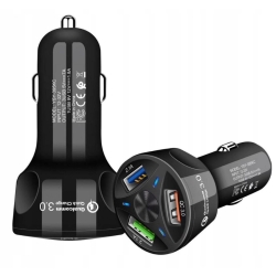 Szybka ładowarka samochodowa 3x USB Szybkie ładowanie Quick Charge 3.0
