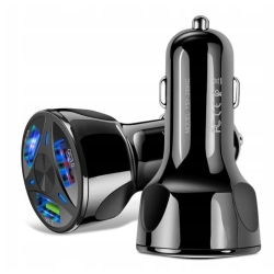 Szybka ładowarka samochodowa 3x USB Szybkie ładowanie Quick Charge 3.0