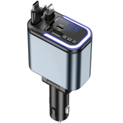 Ładowarka samochodowa 65W 2xUSB USB-C, LIGHTNING bluetooth + transmiter FM
