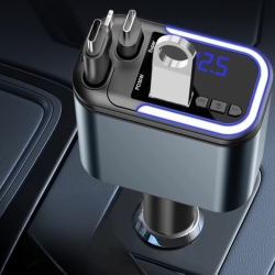 Ładowarka samochodowa 65W 2xUSB USB-C, LIGHTNING bluetooth + transmiter FM