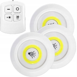 3 lampki LED lampka ścienna pod meblowa sterowane pilotem
