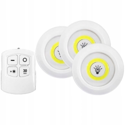 3 lampki LED lampka ścienna pod meblowa sterowane pilotem