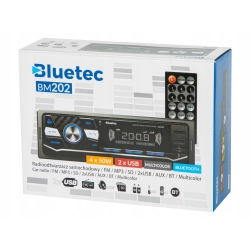 Radio samochodowe Bluetec BM202 Bluetooth 2x USB AUX MP3 mikrofon pilot