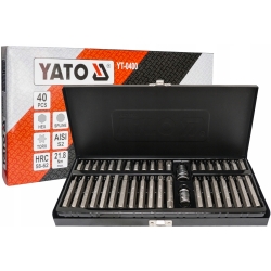 Zestaw Bitów YATO YT-0400 Torx Hex Spline 40 elementów Adaptery Walizka