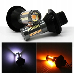 ŻARÓWKI 2w1 ŚWIATŁA DZIENNE DRL KIERUNKOWSKAZY 132x LED PY21W BAU15S CANBUS