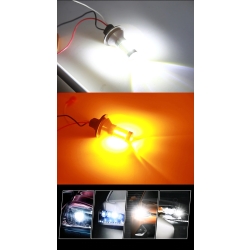 ŻARÓWKI 2w1 ŚWIATŁA DZIENNE DRL KIERUNKOWSKAZY 132x LED PY21W BAU15S CANBUS
