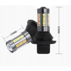 ŻARÓWKI 2w1 ŚWIATŁA DZIENNE DRL KIERUNKOWSKAZY 132x LED PY21W BAU15S CANBUS