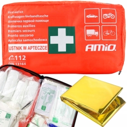 Apteczka pierwszej pomocy AMiO DIN 13164 z ustnikiem