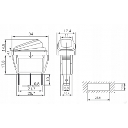 Przełącznik KCD3-R 16A 250V ON-OFF wodoodporny