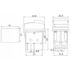 Przełącznik KCD2-201 KLAWISZOWY 16A 250V ON-OFF