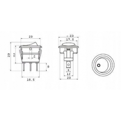 Przełącznik SMRS101 20A 12V ON-OFF podświetlany