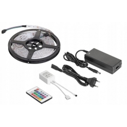 Zestaw oświetleniowy TAŚMA LED RGB pilot zasilacz