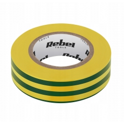 Taśma izolacyjna REBEL 0,13mm 19 mm 18m żół/zielon