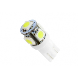 Żarówka LED T10 / W5W 10mm 5 x 5050 SMD 12V zimna