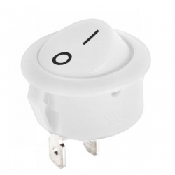 Przełącznik kołyskowy okrągły R5 01 biały 6A/250V