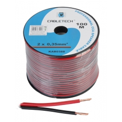 Kabel głośnikowy CCA 0.35mm czarno-czerwony 1m/b