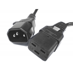 Kabel przewód zasilający C14 - C19 1,0m czarny