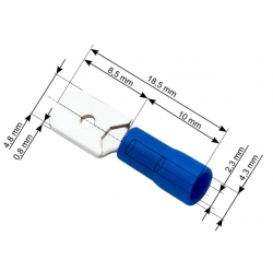 Konektor izol. płaski męski 4,8/0,8 10szt(43-034#)