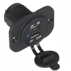 Ładowarka samochodowa gniazdo USB 12/24V 1A+2.1A Ładowarka samochodowa gniazdo USB 12/24V 1A+2.1A