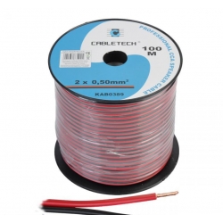 Przewód kabel głośnikowy CCA 0.50mm Cabletech 100m